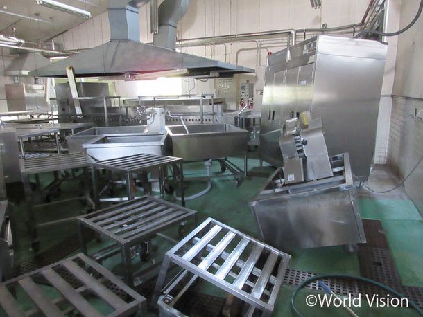 被災した給食センター