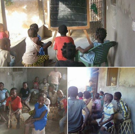 モザンビークの寺子屋で学ぶ子供たち