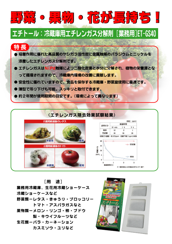 野菜・果物・生花の鮮度が長持ち！ 安全な日本の食を世界へ届け